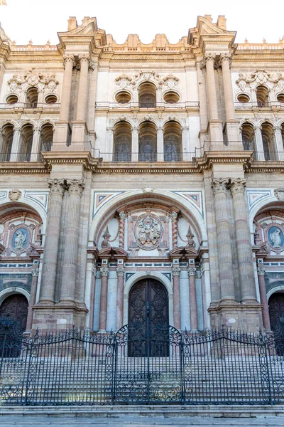 Детали Внешнего Фасада Собора Малаги Испании — стоковое фото