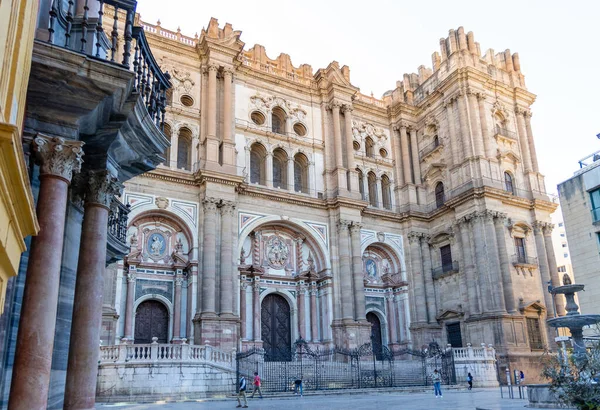 Details Der Außenfassade Der Kathedrale Von Malaga Spanien — Stockfoto