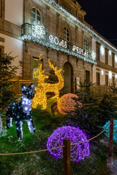 스페인 2022 크리스마스 관광객들 스페인 폰테베드라의 지나는 — 스톡 사진