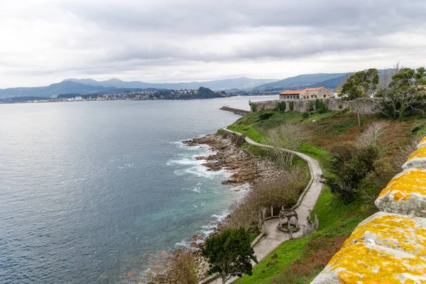 Vista Para Costa Baiona Galiza Nos Arredores Monte Montereal — Fotografia de Stock
