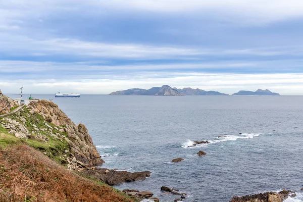 Vista Para Oceano Atlântico Cidade Baiona Galiza Espanha — Fotografia de Stock