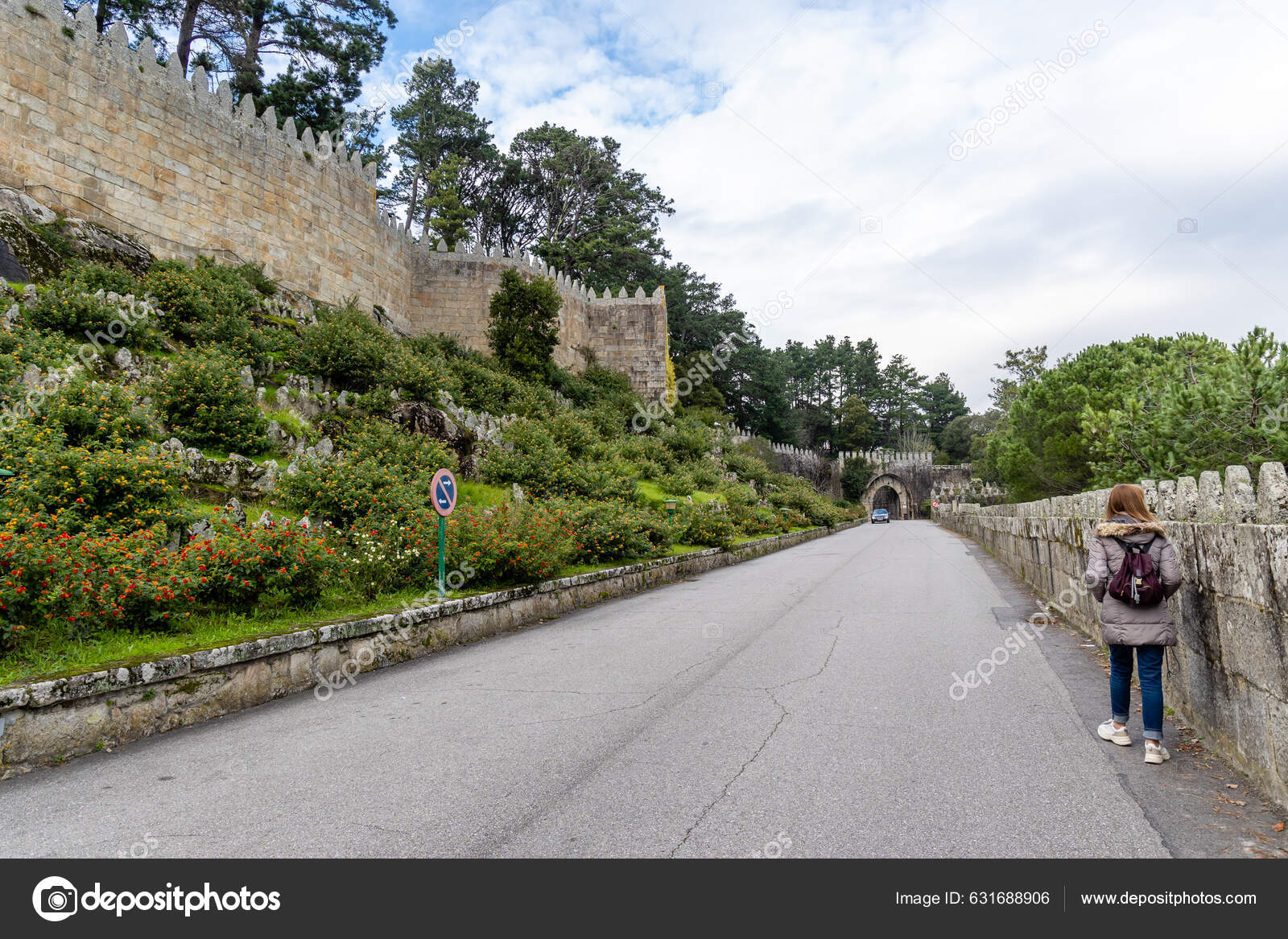 Baiona Spain December 2022 Details Old Castle Monterreal Today
