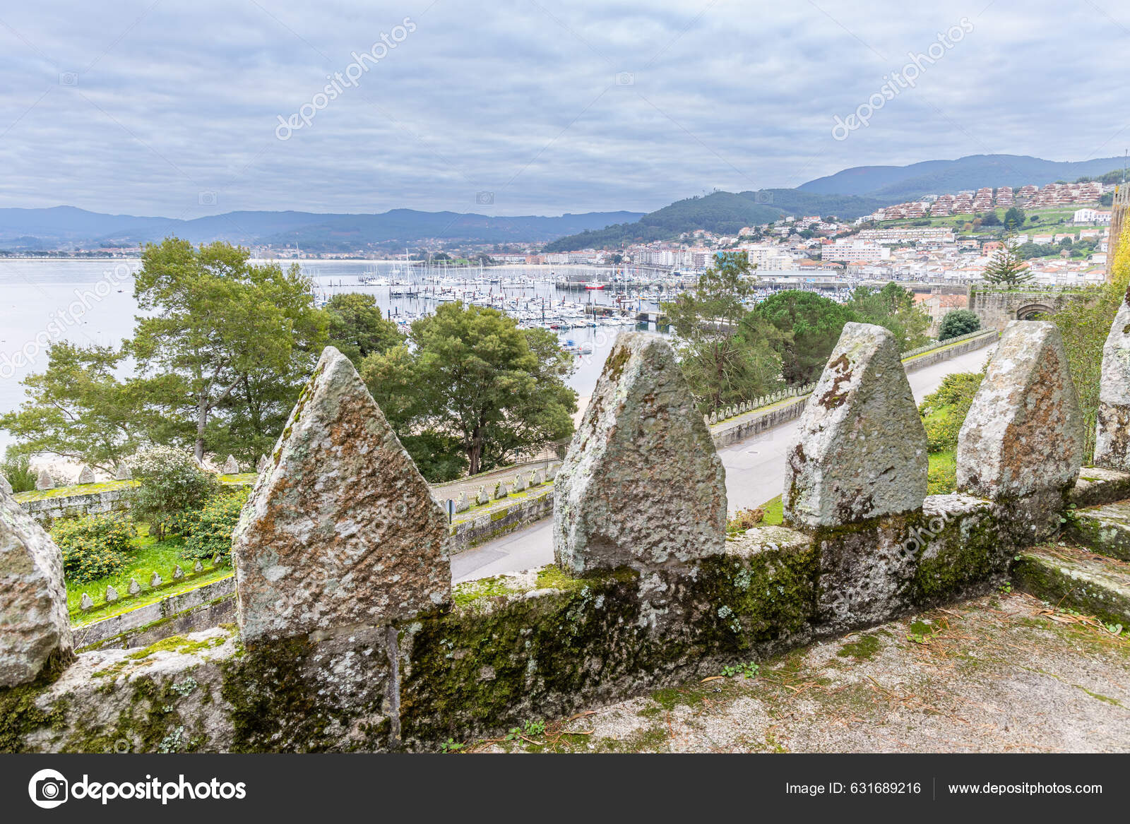 Baiona Spain December 2022 Details Old Castle Monterreal Today