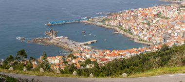 panoramic views from mount santa tegra where the minho river separates spain and portugal in A Guarda, Spain clipart