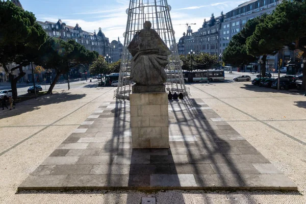 Порту Португалія Грудня 2022 Року Пам Ятна Скульптура Історичному Центрі — стокове фото
