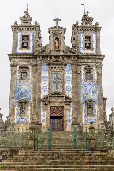 Porto Portugal December 2022 Tiled Facade Church San Ildefonso Historic —  Fotos de Stock