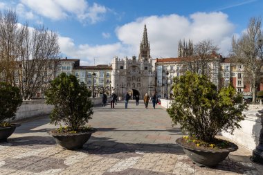 arch of santa maria, one of the old medieval entrance gates to the city in Burgos, Spain