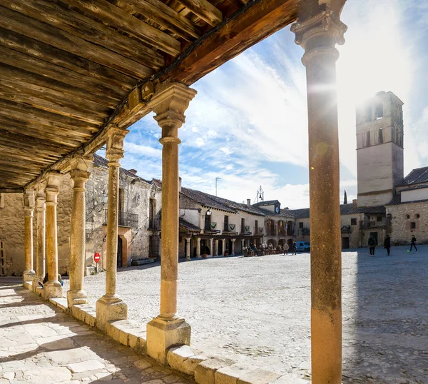 Main Square Details Historic Buildings City Pedraza Province Segovia Spain — Stockfoto