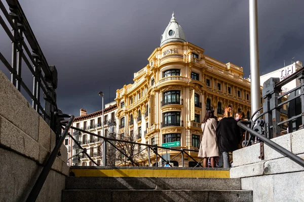 Details Historic Buildings Center Madrid Specifically Chamberi Neighborhood — Stockfoto