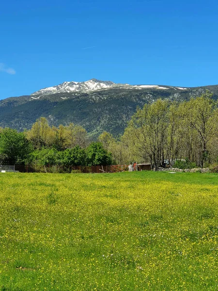 Spring Landscape Sierra Guadarrama Madrid Area Town Rascafria — Stockfoto