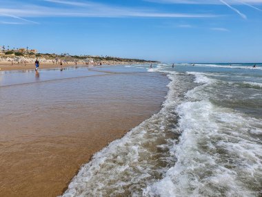 Sea in beach of La Barrosa, Cadiz, Spain