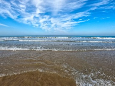 Sea in beach of La Barrosa, Cadiz, Spain