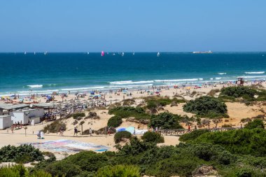 Sea in beach of La Barrosa, Cadiz, Spain