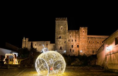 facade of the monastery of Guadalupe, center of Christian pilgrimage in the town of Guadalupe in the province of Caceres,