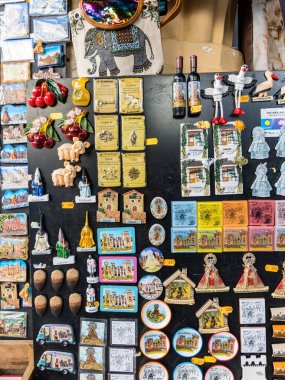 souvenirs in the many shops for tourists in Guadalupe, Caceres, Spain