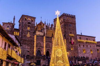 Christmas lighting in the town of Guadalupe in the province of Caceres, Spain