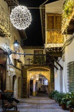Christmas lighting in the town of Guadalupe in the province of Caceres, Spain
