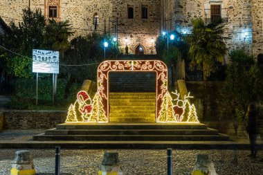 Christmas lighting in the town of Guadalupe in the province of Caceres, Spain