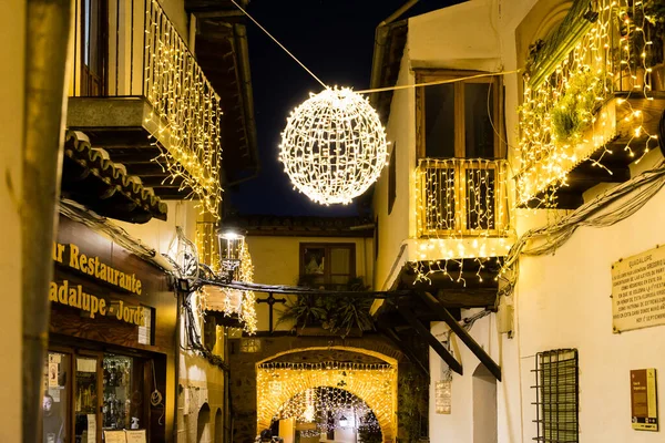 Christmas Lighting Town Guadalupe Province Caceres Spain — Stockfoto