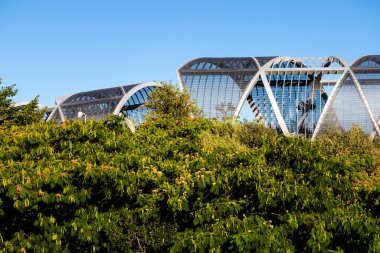 The Monumental Bridge of Arganzuela over the Manzanares River in the Madrid Rio Park. Spain