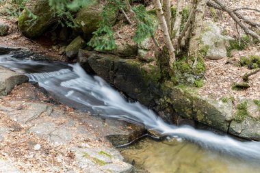 Snowy landscape of mountains port of Canencia in Madrid, Spain