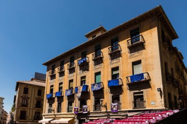 Generic architecture and street view around the main street in Granada, Spain.