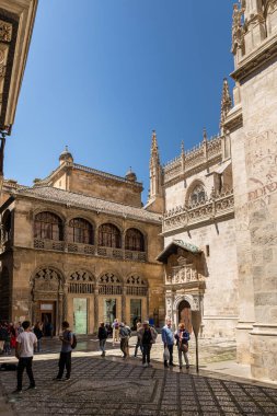 Generic architecture and street view around the main street in Granada, Spain.