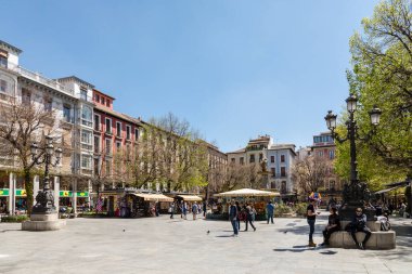 Generic architecture and street view around the main street in Granada, Spain.
