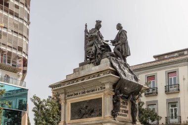 Generic architecture and street view around the main street in Granada, Spain.