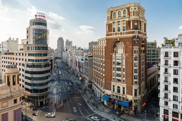 Madrid 'in turist bakış açısına göre şehir manzarası