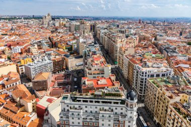 view of the Gran Via in Madrid from one of the tourist viewpoints