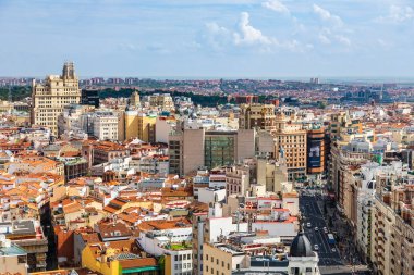view of the Gran Via in Madrid from one of the tourist viewpoints