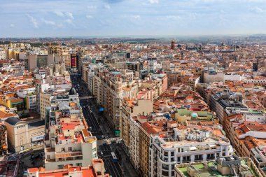 view of the Gran Via in Madrid from one of the tourist viewpoints