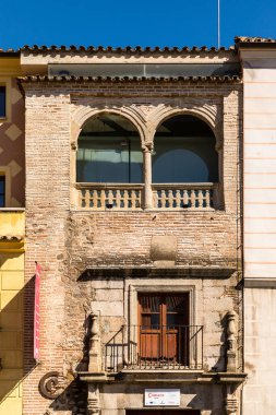 Buildings of the main square of Talavera de la Reina known as square of bread, province of Toledo, Spain.
