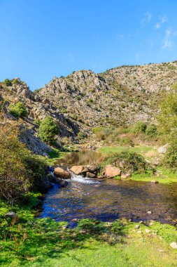 Hornillo waterfall in the mountains of Madrid