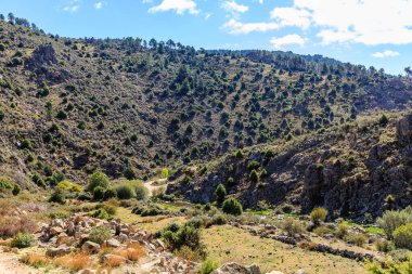 Hornillo waterfall in the mountains of Madrid