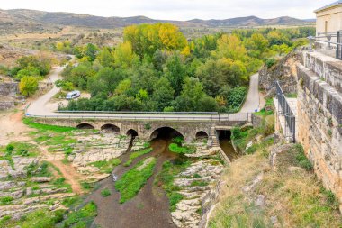 ruins of the old and abandoned reservoir called the Ponton de la Oliva in Madrid, Spain
