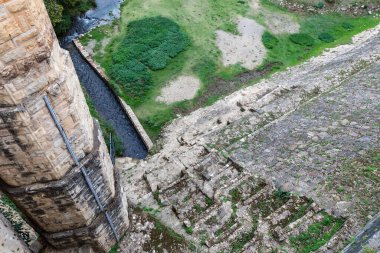 ruins of the old and abandoned reservoir called the Ponton de la Oliva in Madrid, Spain