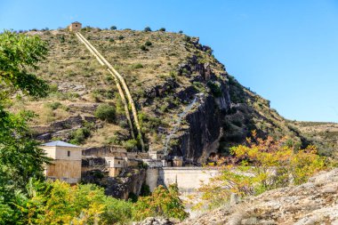 ruins of the old and abandoned reservoir called the Ponton de la Oliva in Madrid, Spain