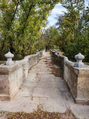 Famous Madrid bridge built in the 18th century, designed by Francesco Sabatini, called Puente de la culebra, in the park Casa de Campo