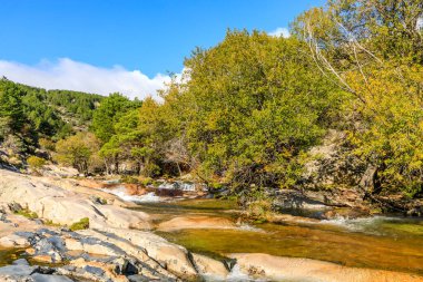 Water torrent of the Manzanares river in the Pedriza area of Madrid