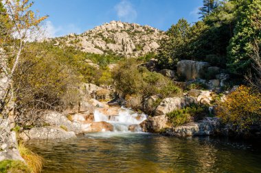 Water torrent of the Manzanares river in the Pedriza area of Madrid