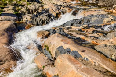 Water torrent of the Manzanares river in the Pedriza area of Madrid