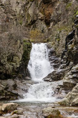 The Purgatory waterfall in the Sierra de Guadarrama. Lozoya Valley Madrid's community.