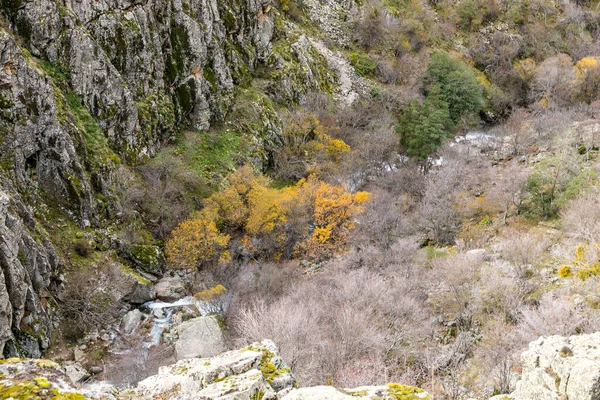 stock image The Purgatory waterfall in the Sierra de Guadarrama. Lozoya Valley Madrid's community.