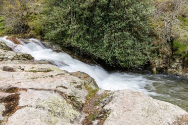 The Purgatory waterfall in the Sierra de Guadarrama. Lozoya Valley Madrid's community.