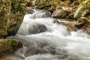 The Purgatory waterfall in the Sierra de Guadarrama. Lozoya Valley Madrid's community.