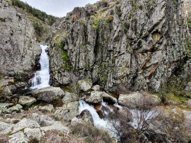 The Purgatory waterfall in the Sierra de Guadarrama. Lozoya Valley Madrid's community.