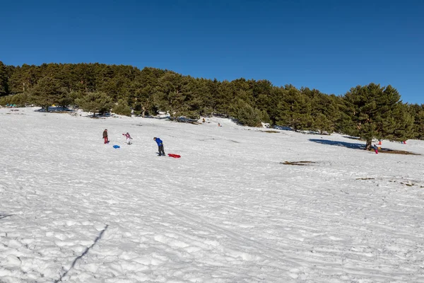 Verschneite Berge Hafen Von Cotos Guadarrama Madrid — Stockfoto