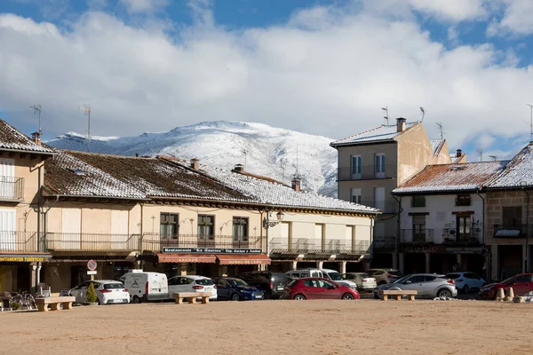 Plaza Mayor Riaza Con Municipio Luogo Vicino Alle Montagne Ayllon — Foto Stock